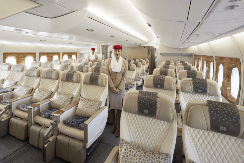 Emirates announced that it will retrofit 105 of its modern wide-body aircraft with its Premium Economy product.