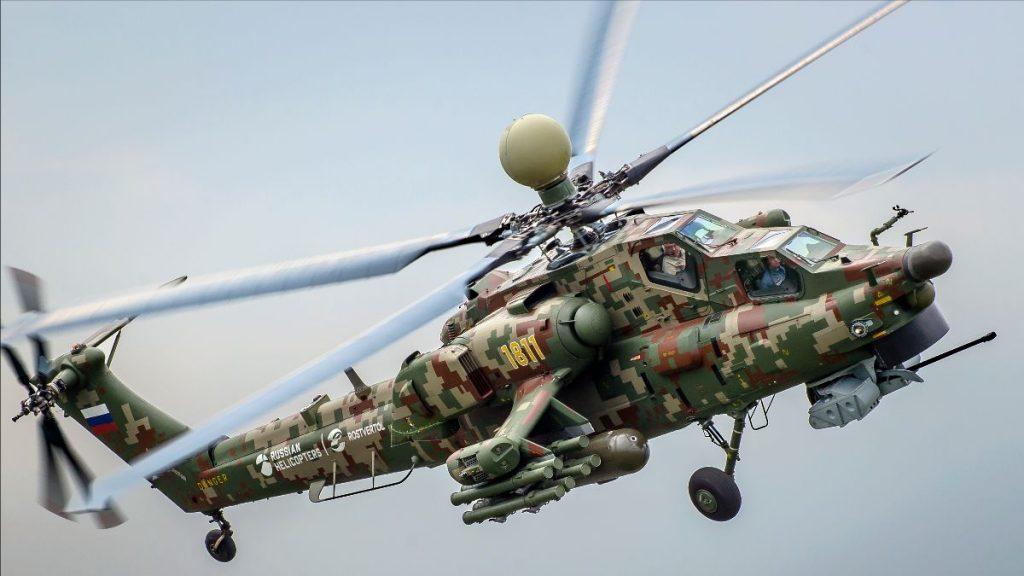 The Mi-28NE attack helicopter manufactured by "Russian Helicopters" Holding Company made its first demonstration flight at Dubai Airshow.