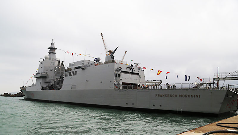 Italian Navy Warship Francesco Morosini Makes Show Debut