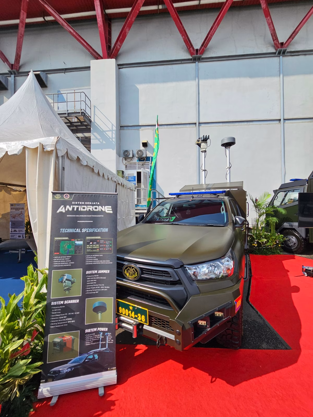 Army MobileAnti-DroneWeapon Systemon Display