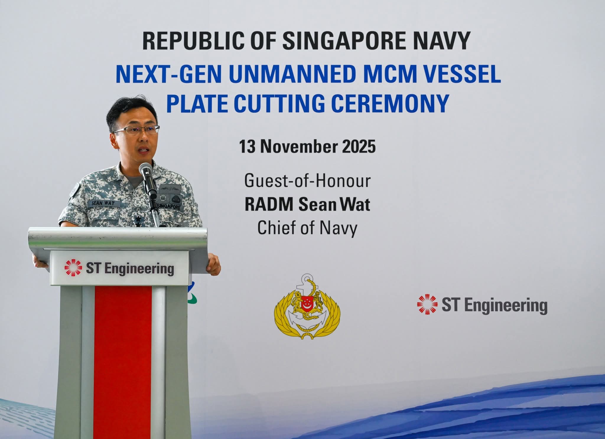 Singapore Navy Launches Steel-Cut for Next-Gen Unmanned Mine Countermeasure Fleet