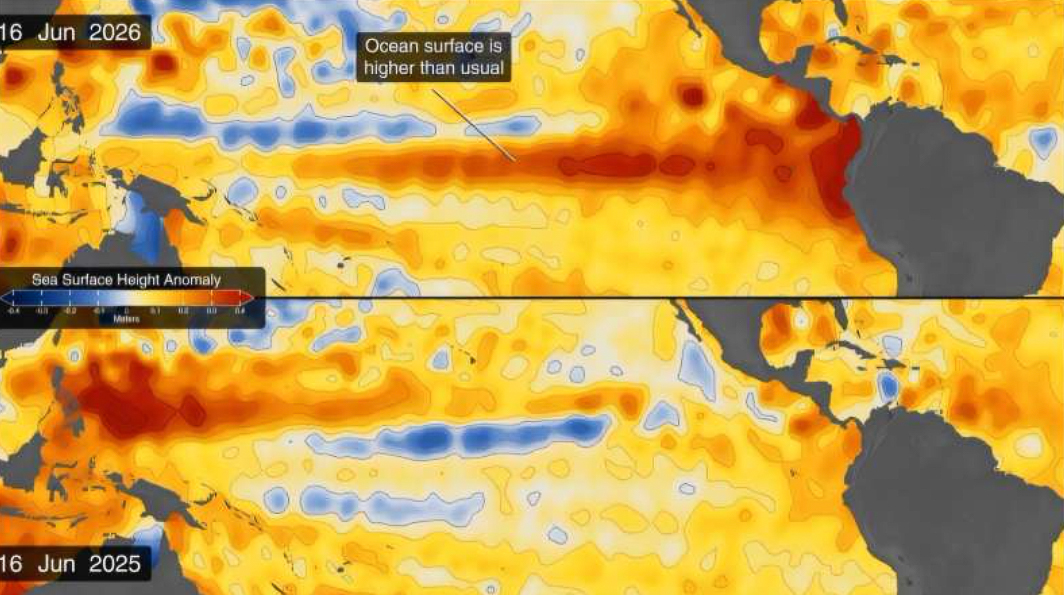 NASA Satellites Track Strengthening 2026 El Niño Across Pacific